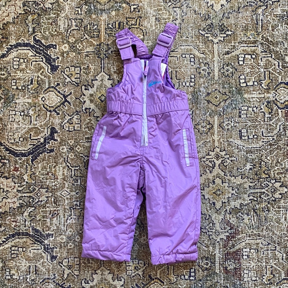 New Toddler Purple Snow Bib Overalls size 12mo